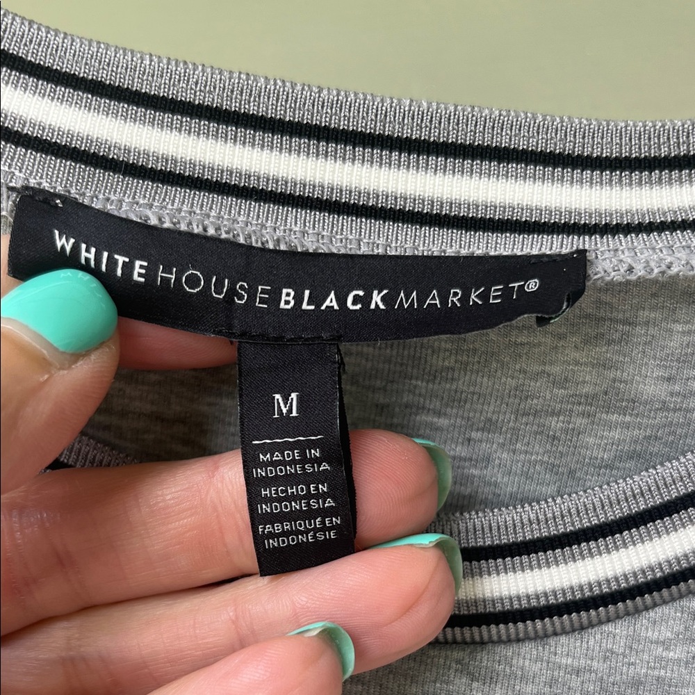 New White House Black Market Long Sleeve Gray Dress - Picture 2 of 10
